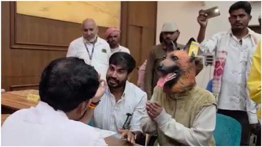 Dog mask protest